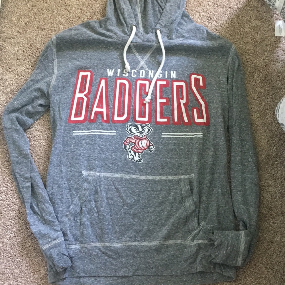 A thin Wisconsin Badger sweatshirt